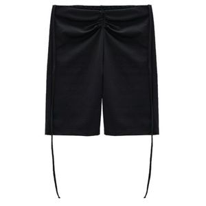 Zara black ruched bike shorts with front ties
NWT